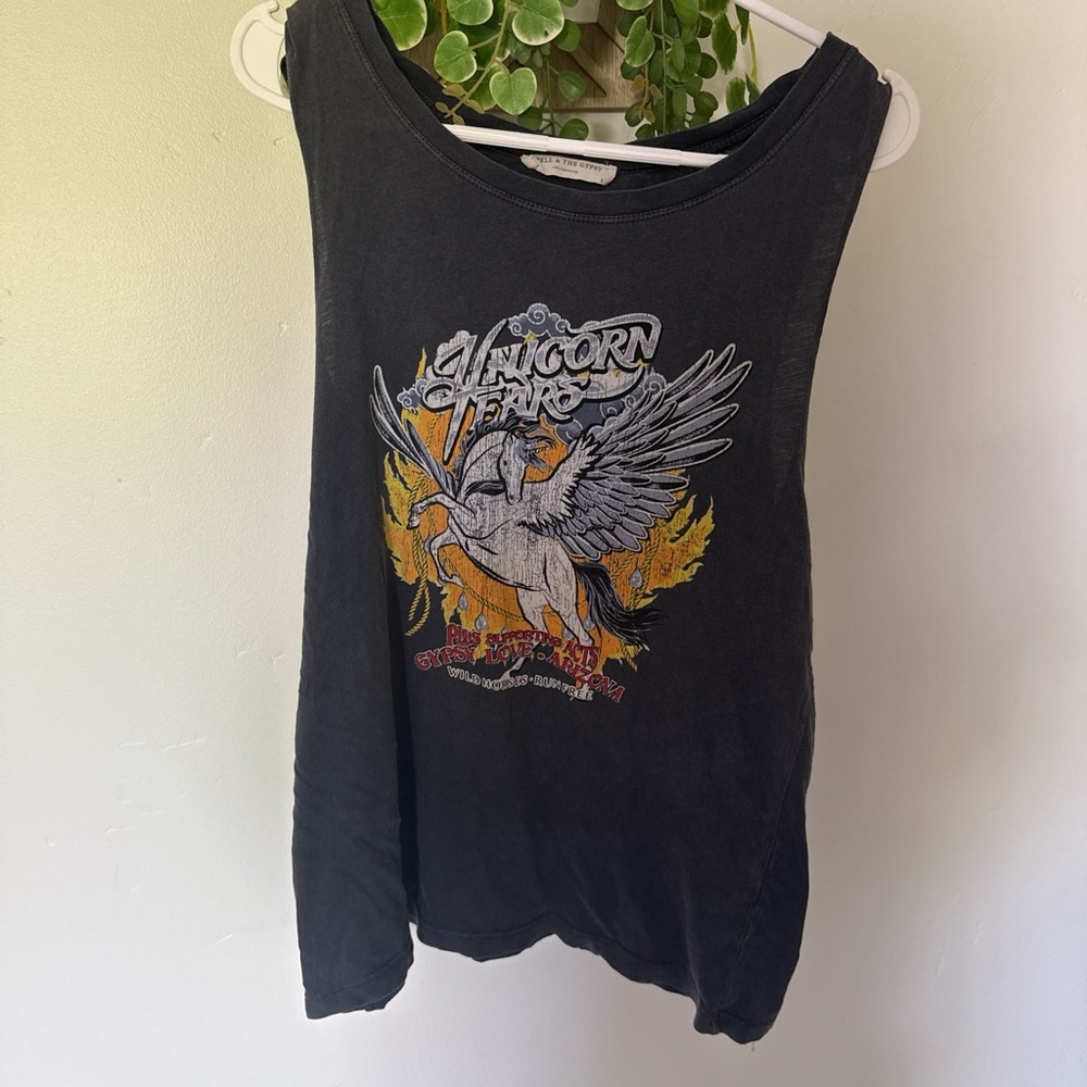 Spell Black Unicorn Graphic Muscle Tee